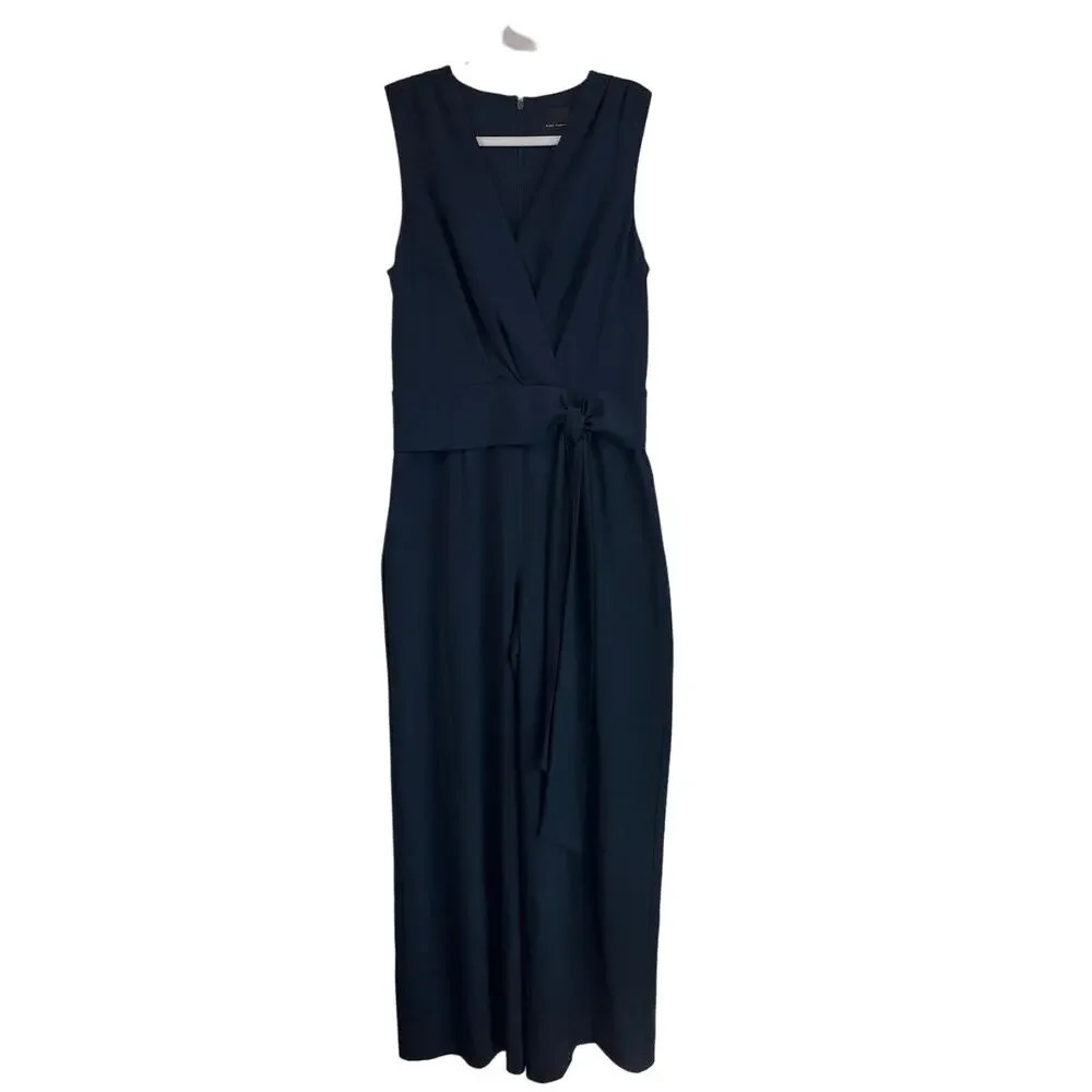 Alex Marie Womens 8 Dark Navy Jumpsuit Pants V Neck Party/Wedding Guest